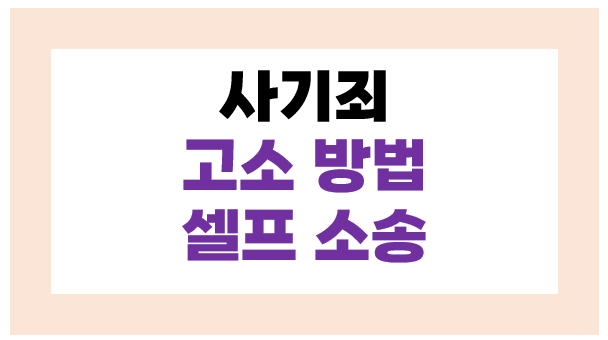 사기죄 고소 방법 알아보기_ 빌려준 돈 돌려 받기 _ 셀프소송